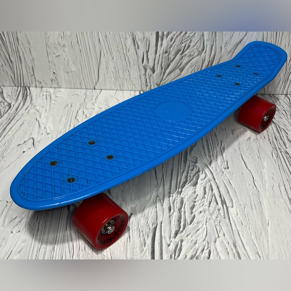 Rimable Complete 22" Skateboard Penny Skate Board Light Blue Red Wheels Pre own